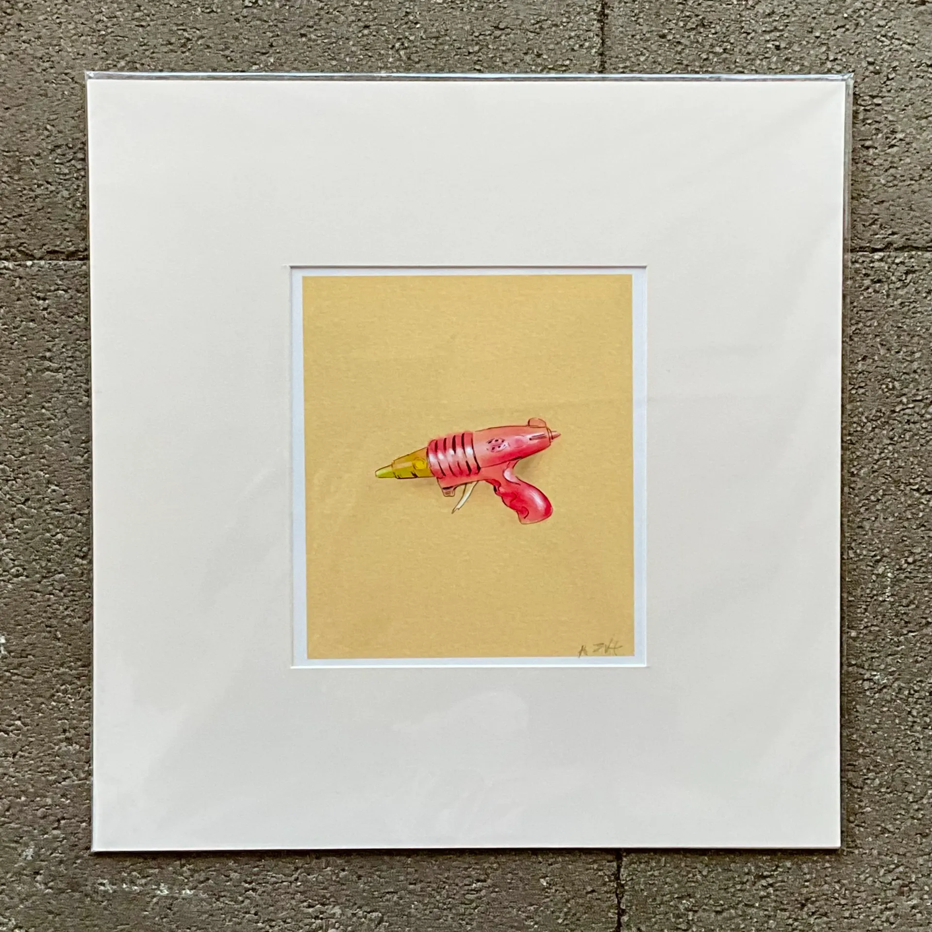 Vintage Boho Original Signed Ray Gun Sketch - Side view