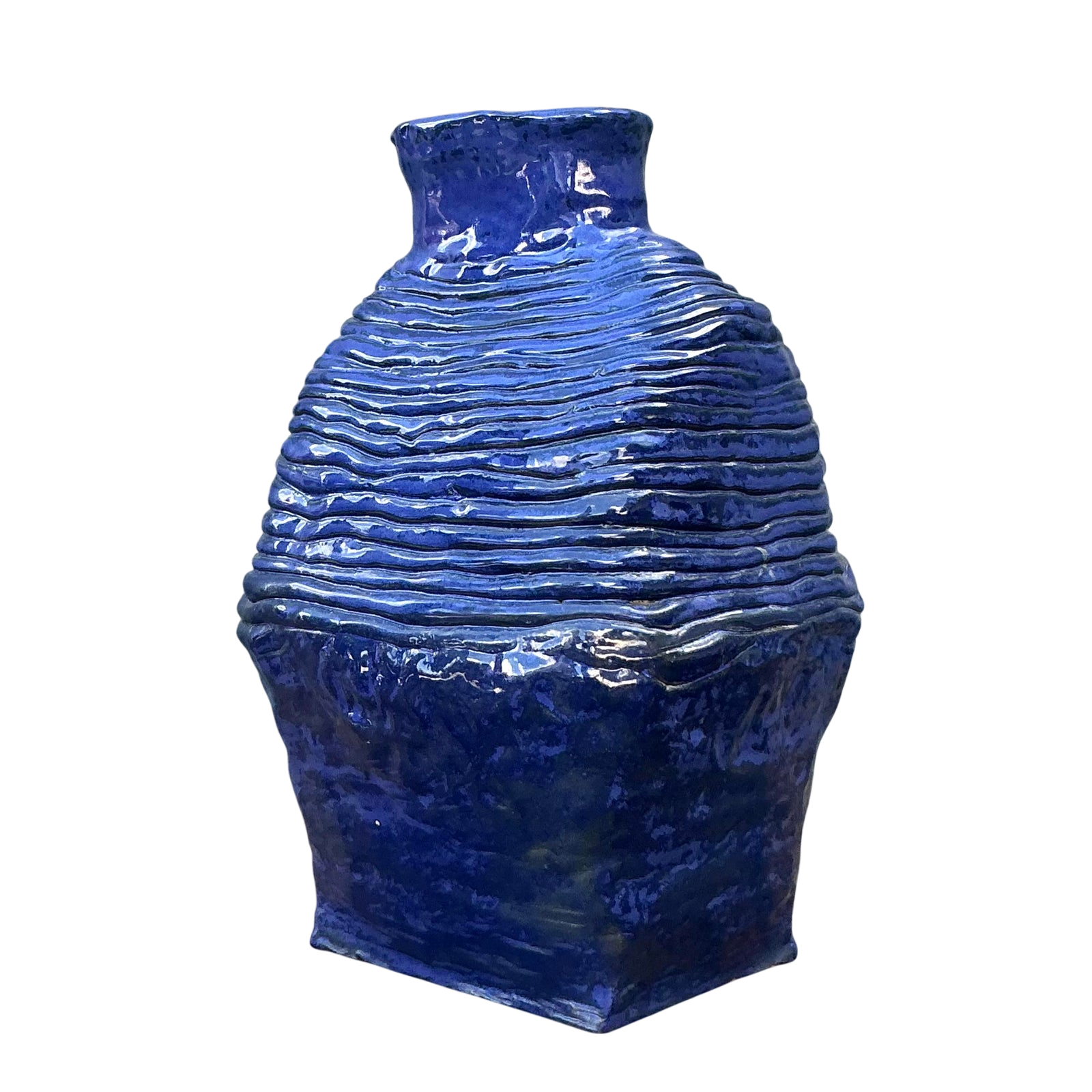 Vintage Boho Original Studio Pottery Coil Vase