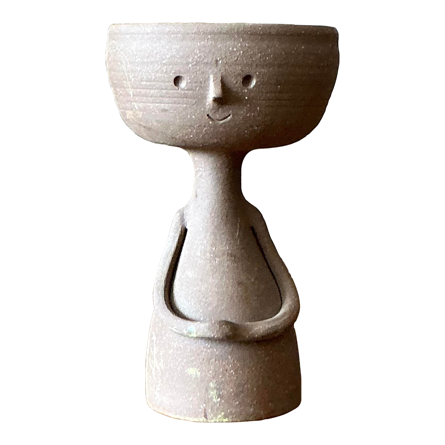 Vintage Boho Original Studio Pottery Figurative Bowl - Detail view