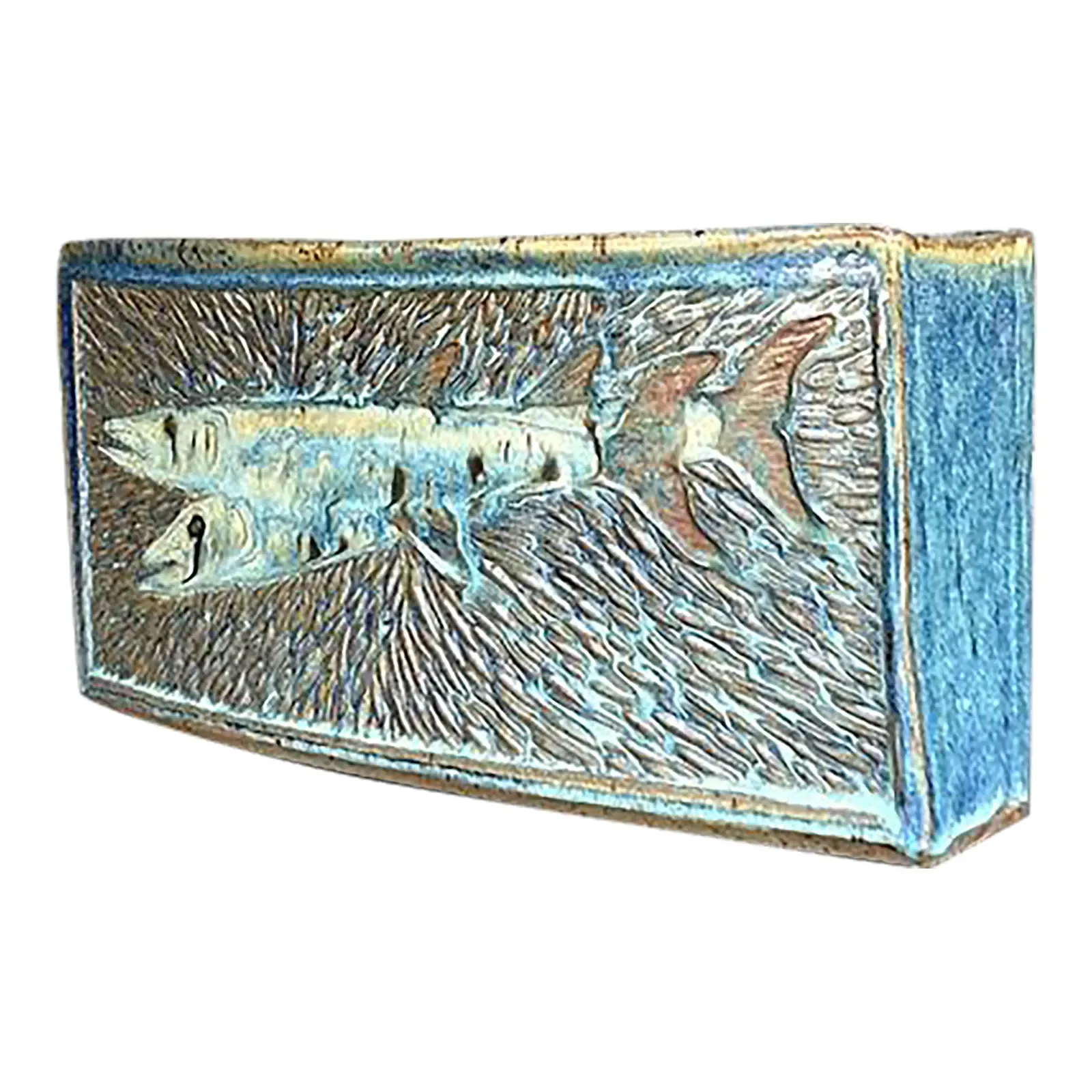 Vintage Boho Original Studio Pottery Fish Vase - Detail view