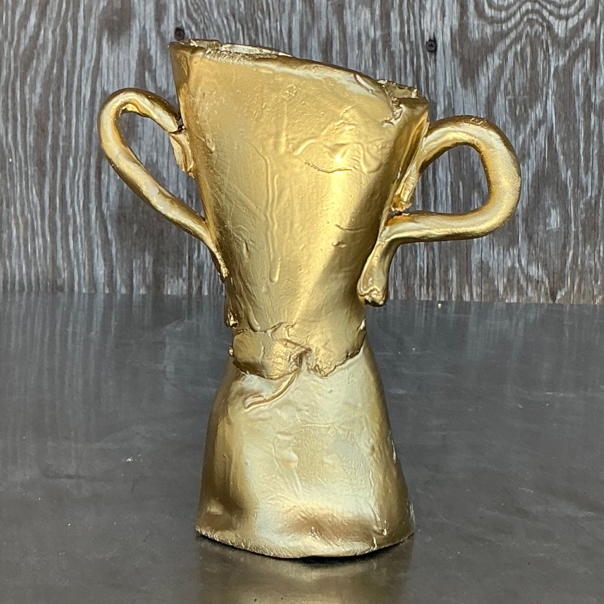 Vintage Boho Original Studio Pottery Last Place Trophy - Back view