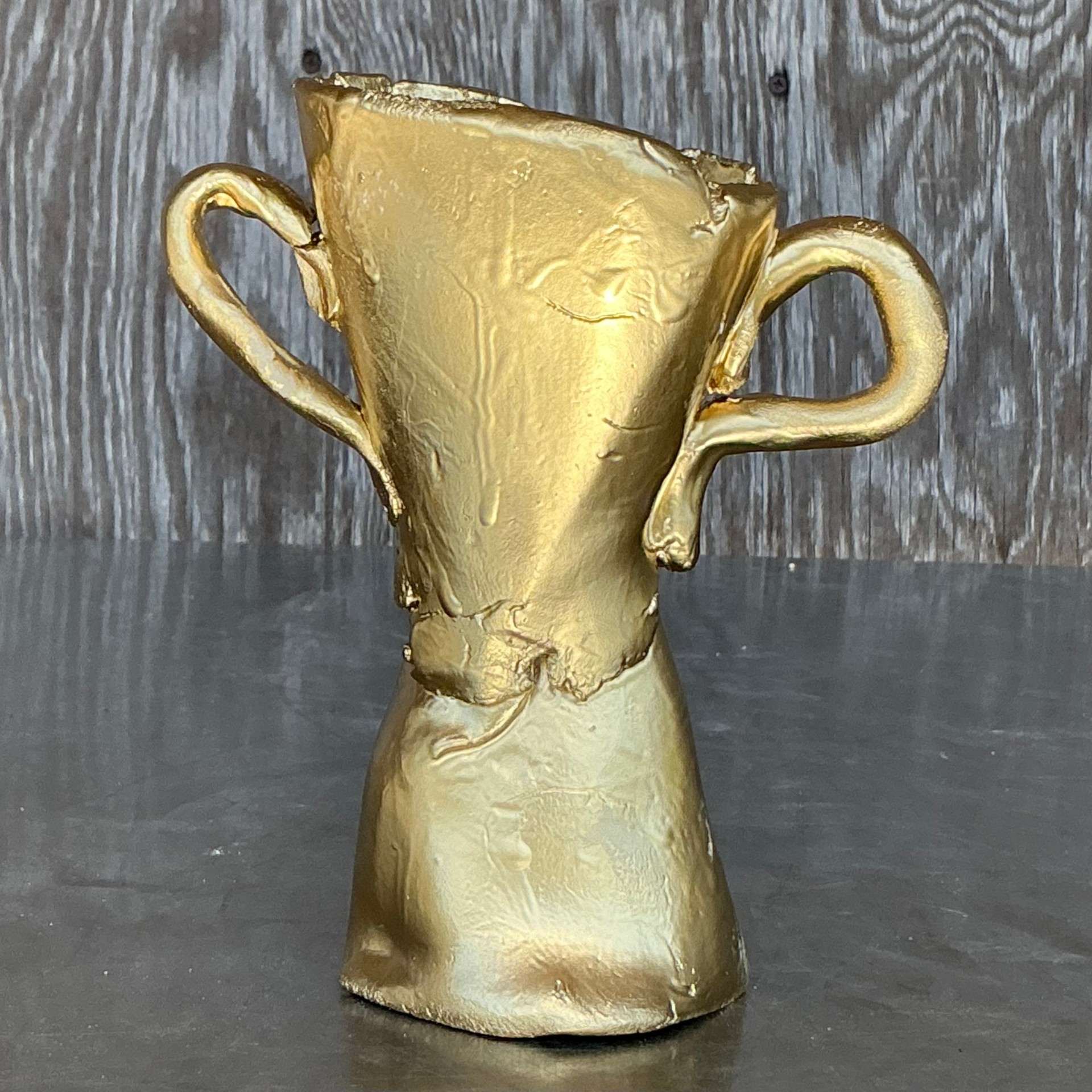 Vintage Boho Original Studio Pottery Last Place Trophy - Side view