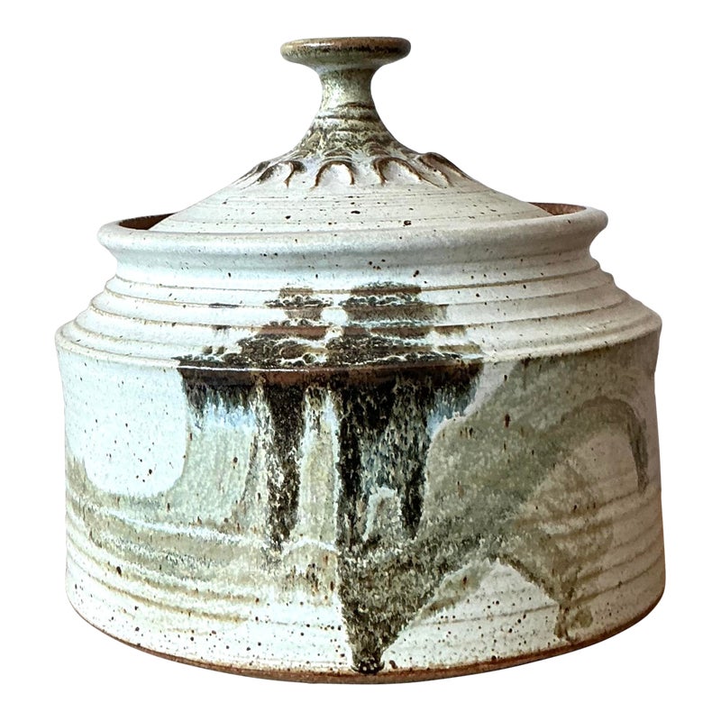 Vintage Boho Original Studio Pottery Lidded Pot
