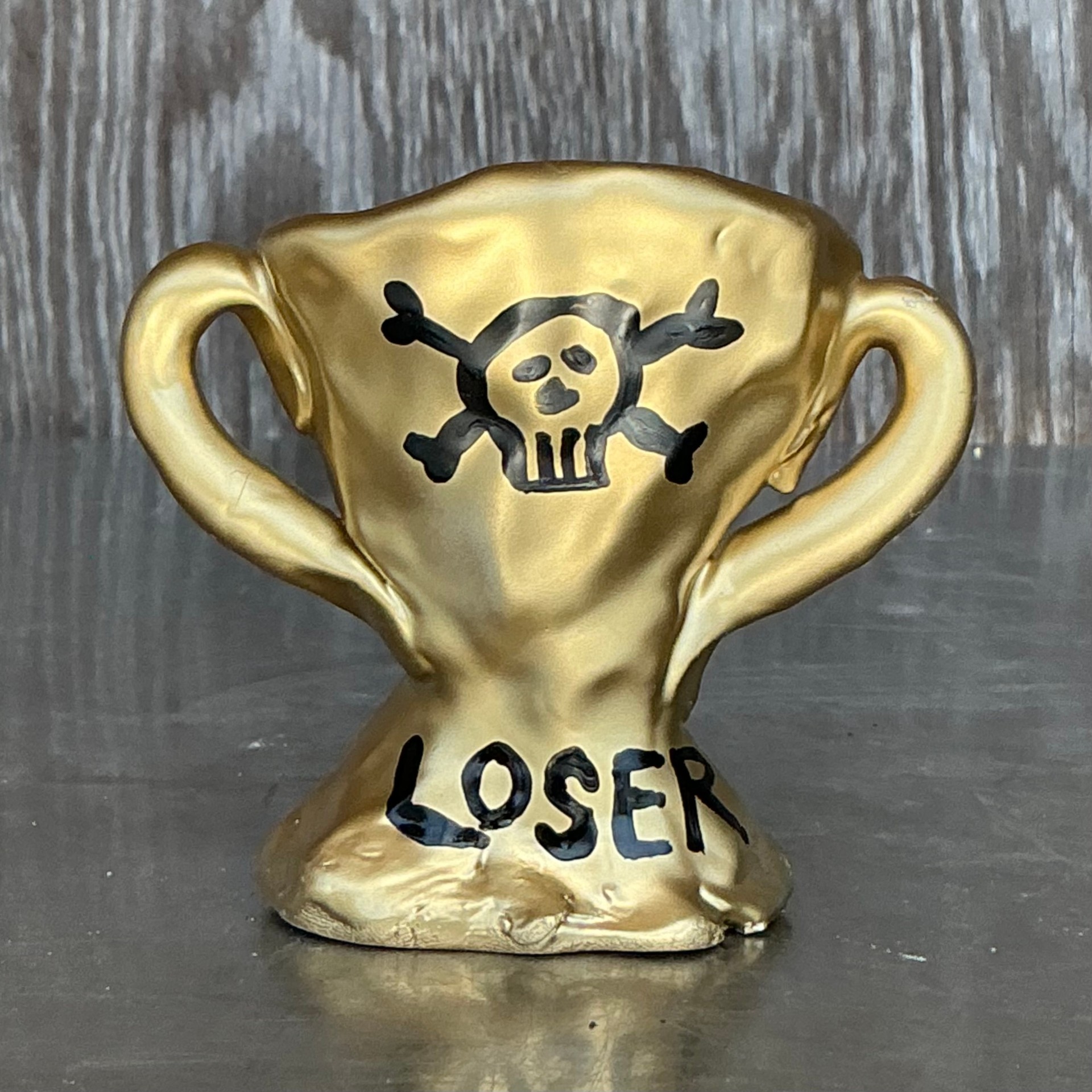 Vintage Boho Original Studio Pottery Loser Trophy - Back view