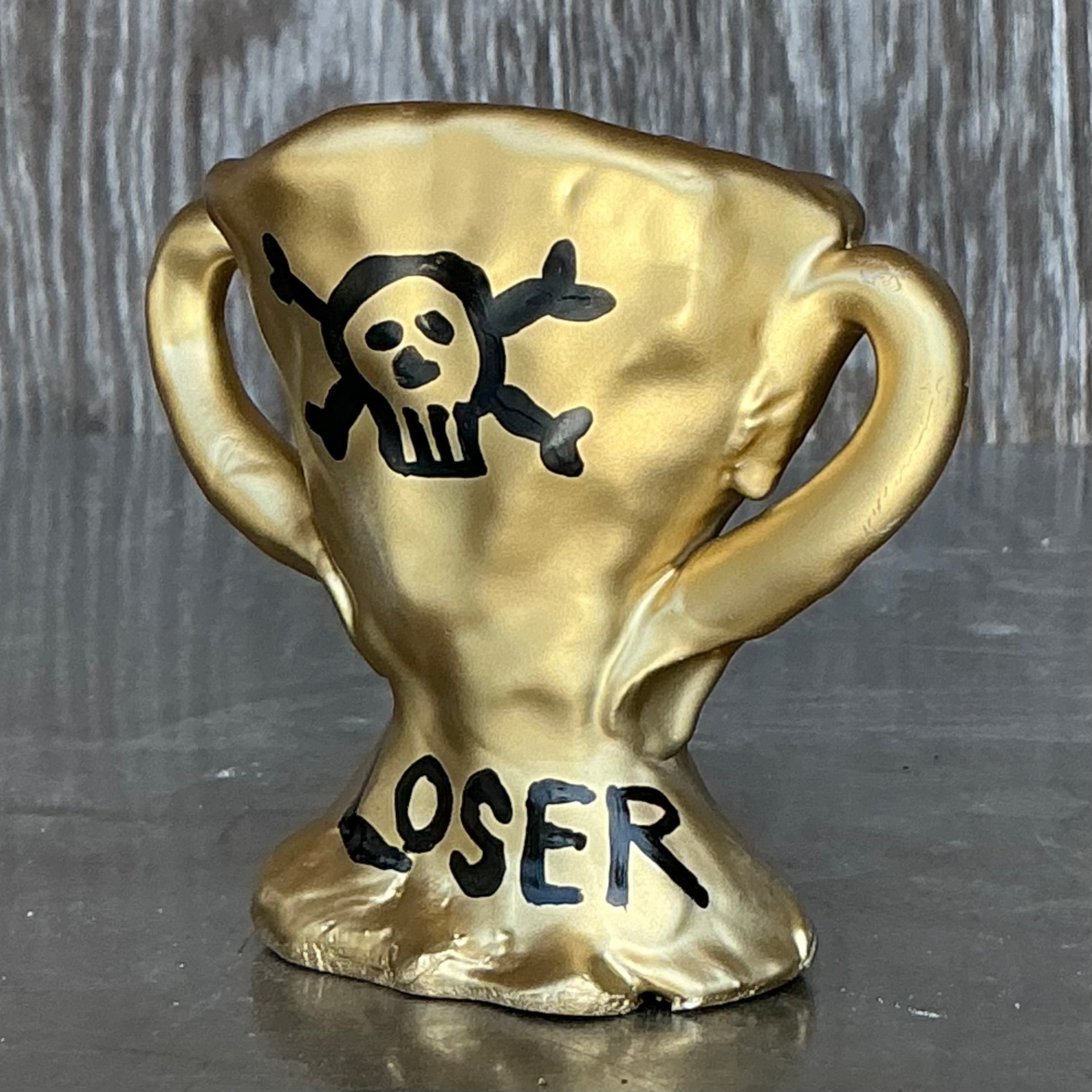 Vintage Boho Original Studio Pottery Loser Trophy - Top view