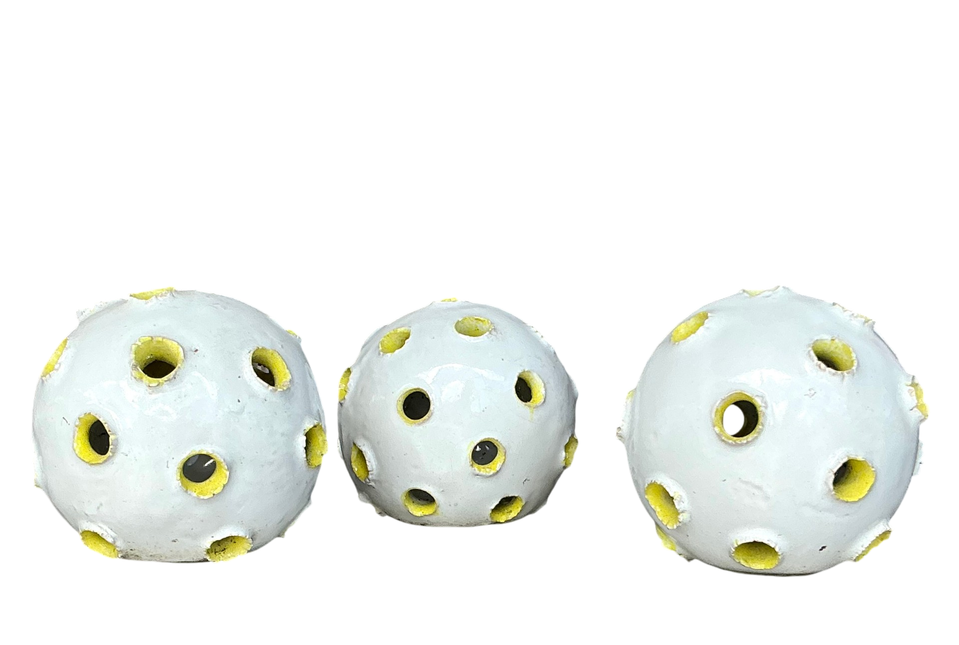Vintage Boho Original Studio Pottery Orbs - Set Of 3