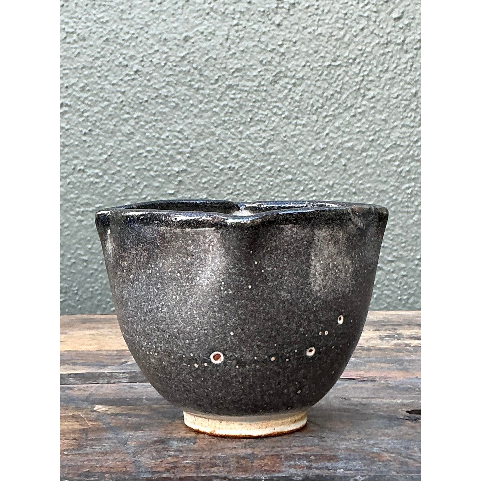 Vintage Boho Original Studio Pottery Small Bowl - Back view