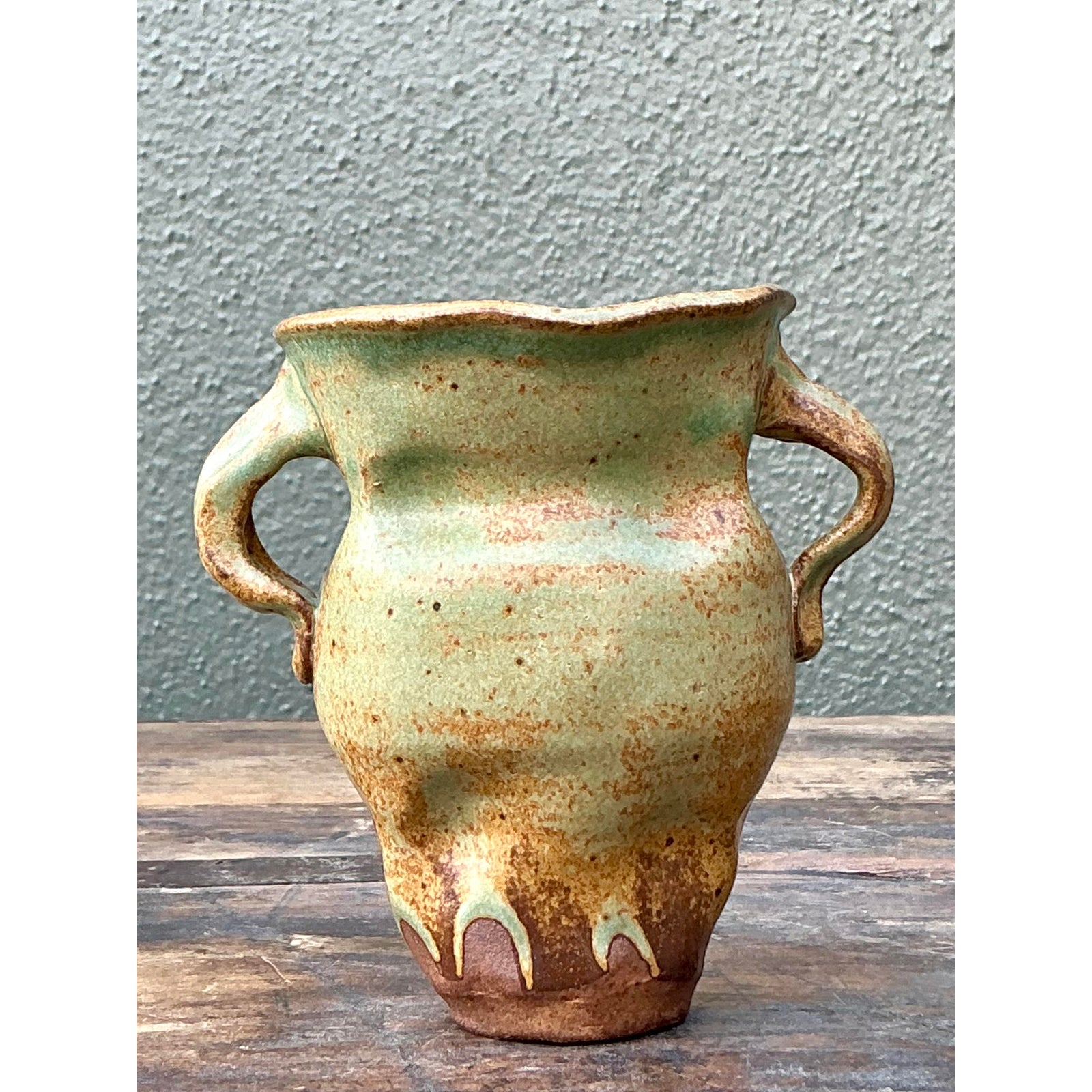 Vintage Boho Original Studio Pottery Small Vase - Side view
