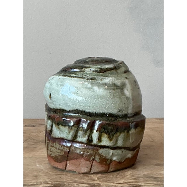 Vintage Boho Original Studio Pottery Stem Vase - Detail view