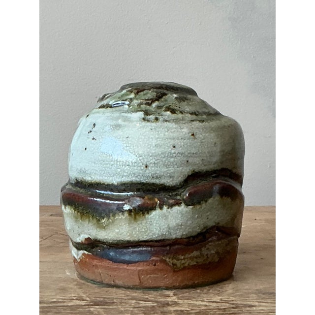 Vintage Boho Original Studio Pottery Stem Vase - Side view