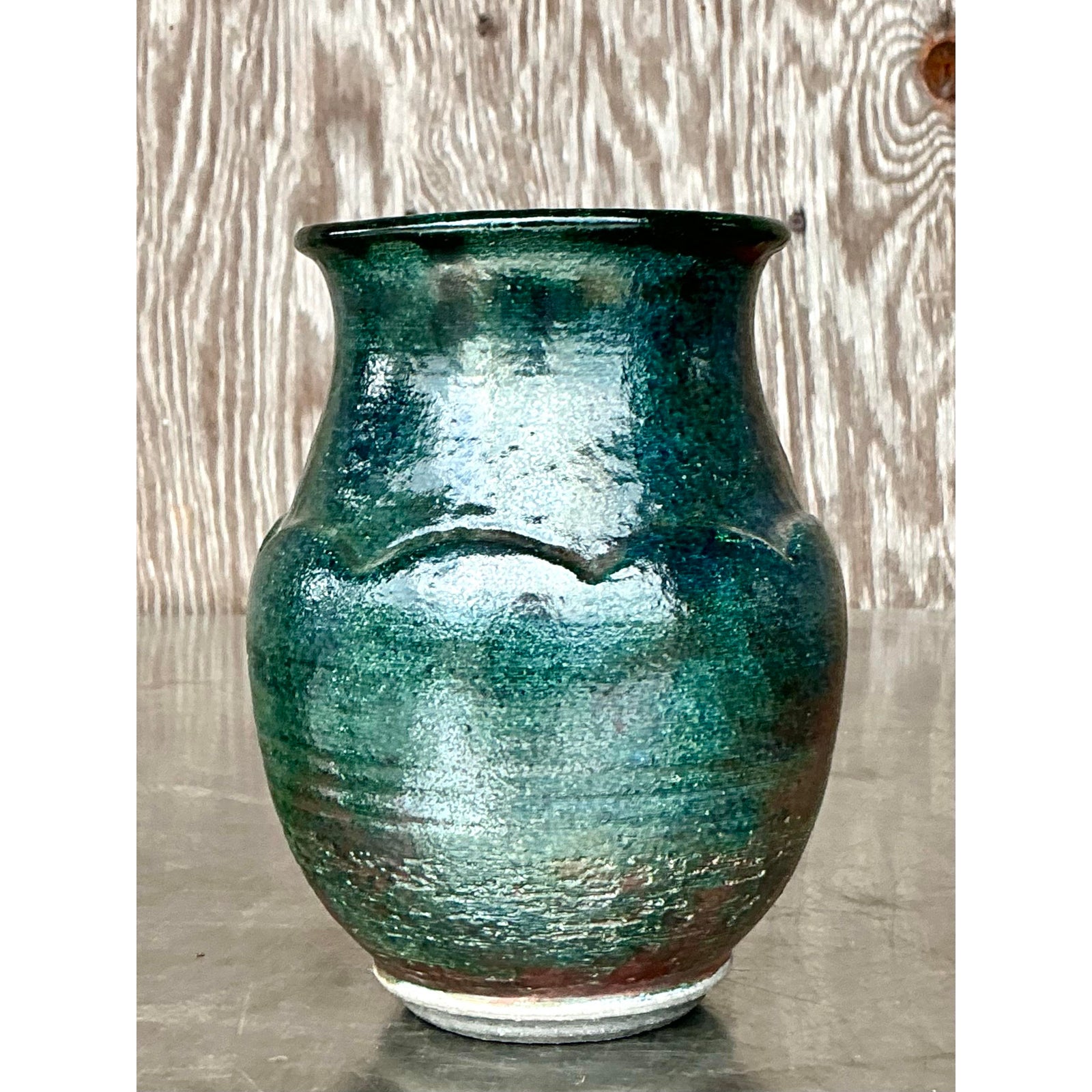 Vintage Boho Original Studio Pottery Vase - Side view