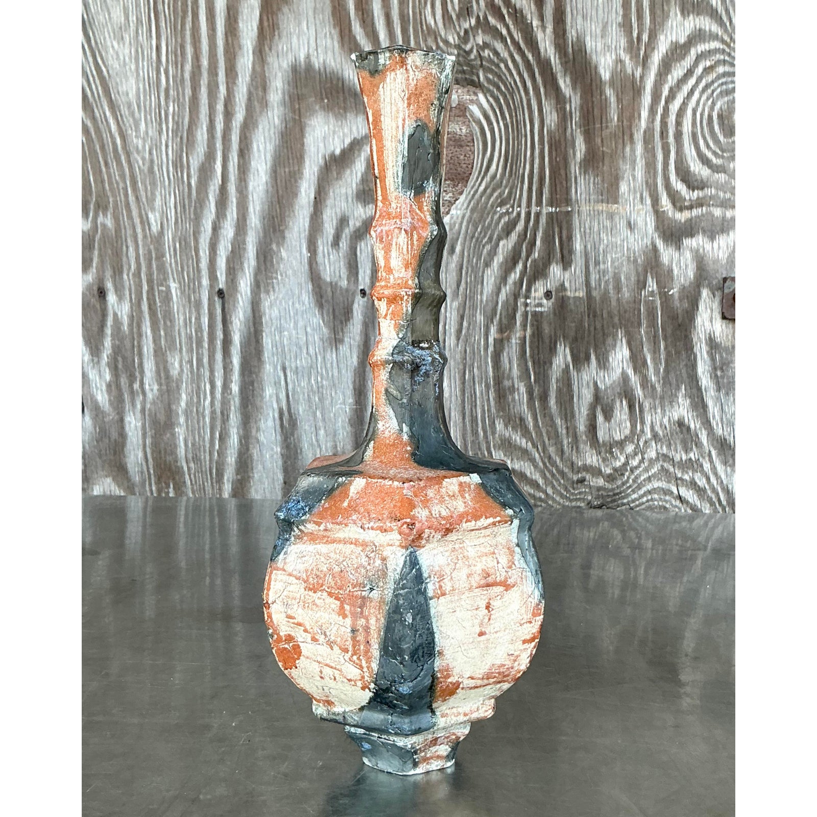 Vintage Boho Original Studio Pottery Vase - Side view