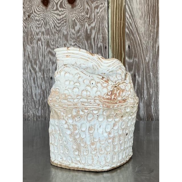 Vintage Boho Original Studio Pottery Vase - Back view