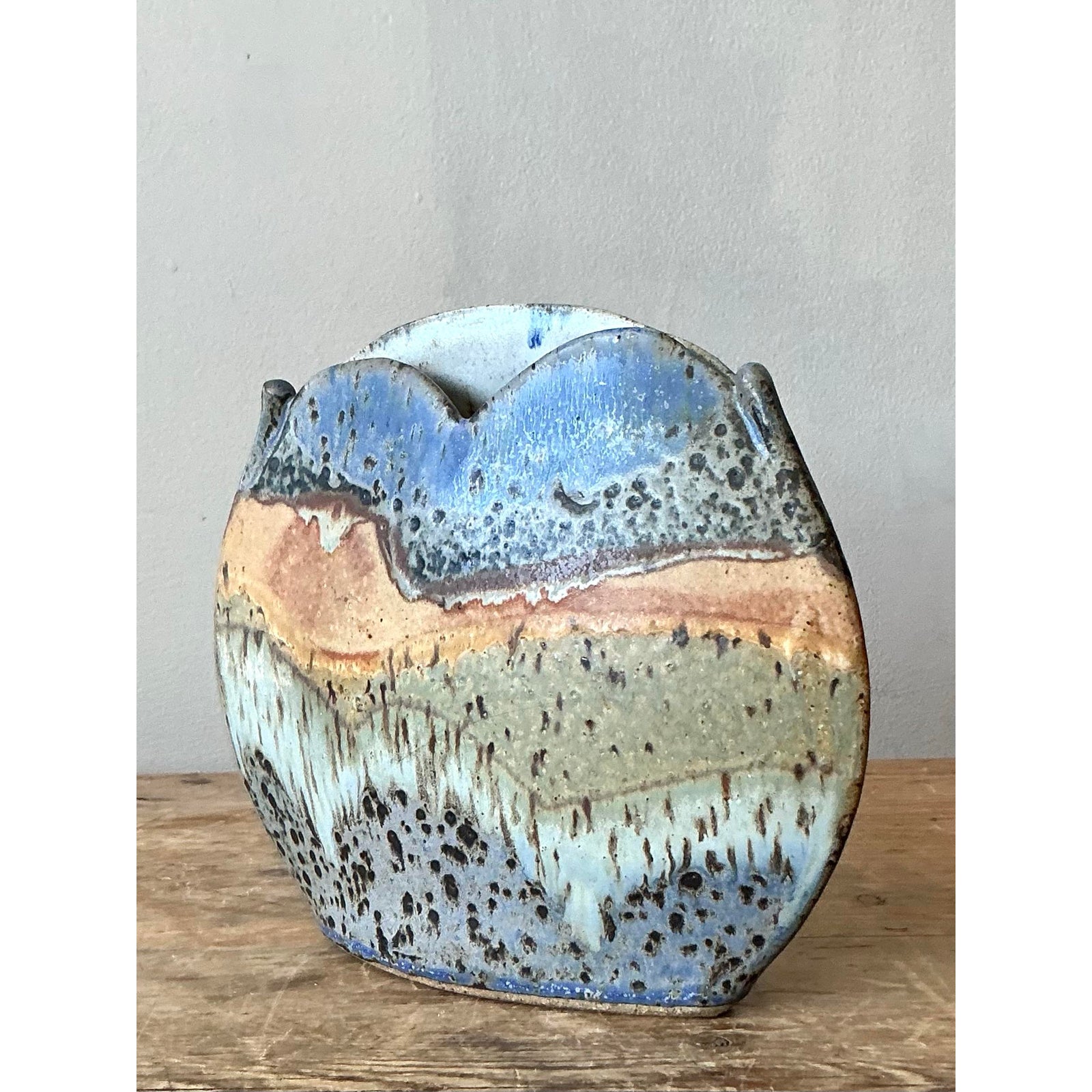 Vintage Boho Original Studio Pottery Vase - Side view
