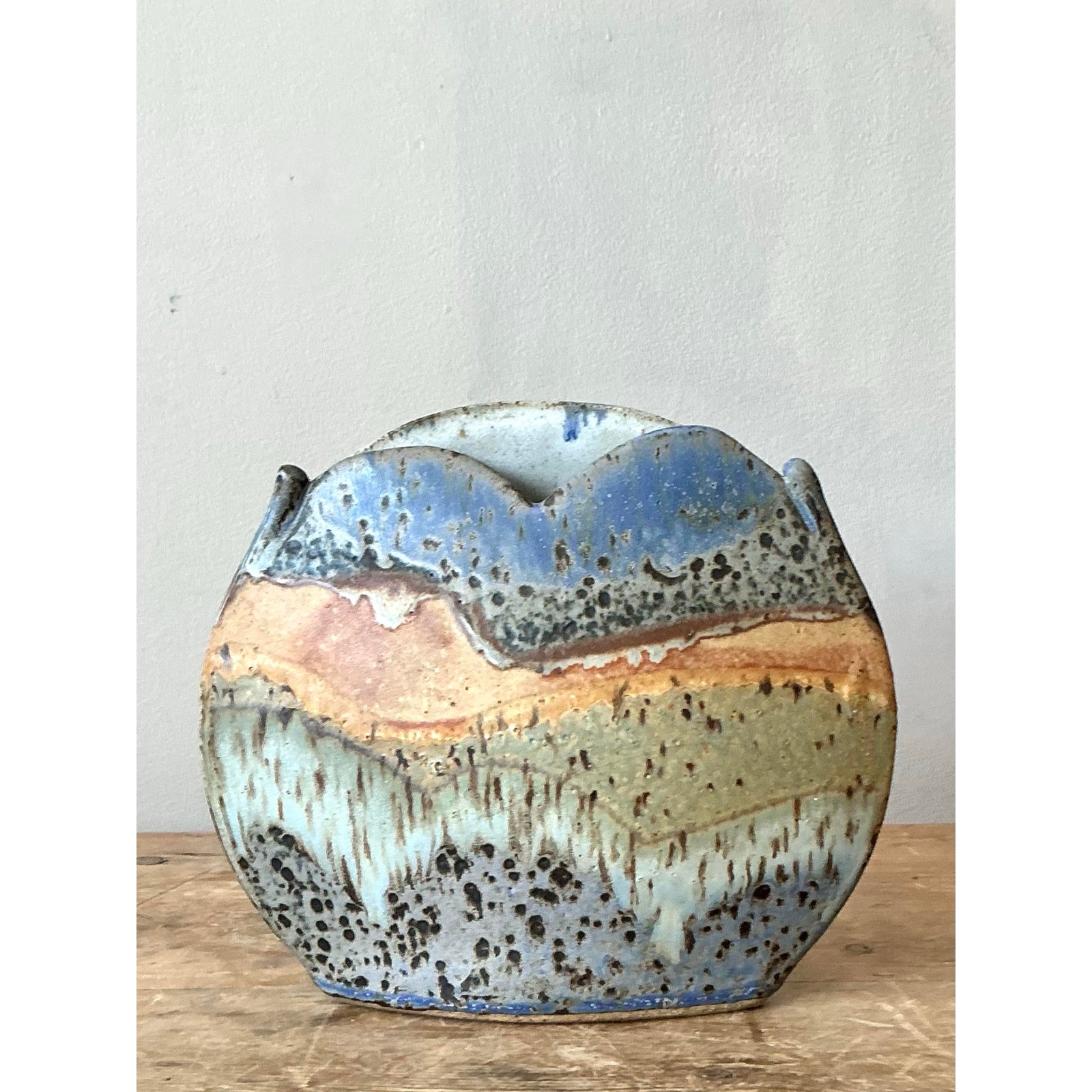 Vintage Boho Original Studio Pottery Vase - Back view