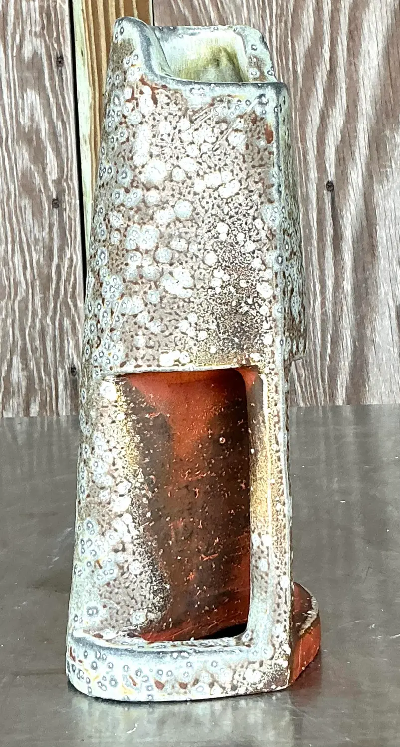 Vintage Boho Original Studio Pottery Vase - Detail view
