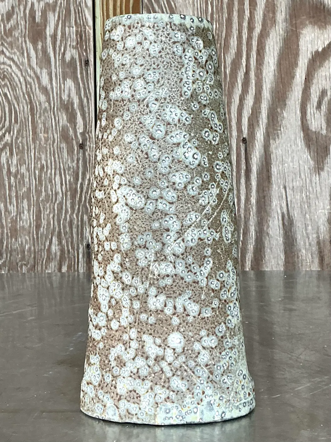 Vintage Boho Original Studio Pottery Vase - Top view