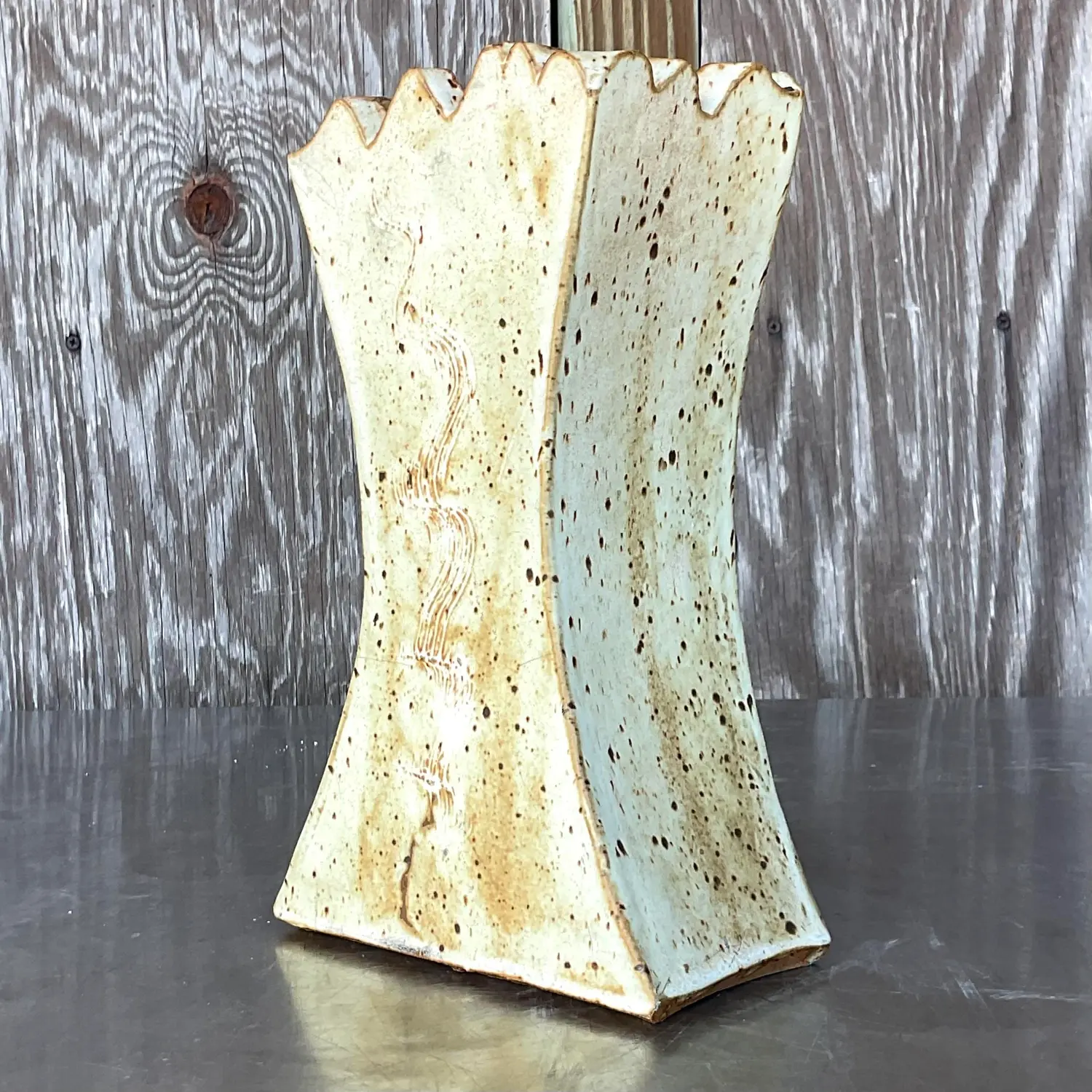 Vintage Boho Original Studio Pottery Vase - Detail view