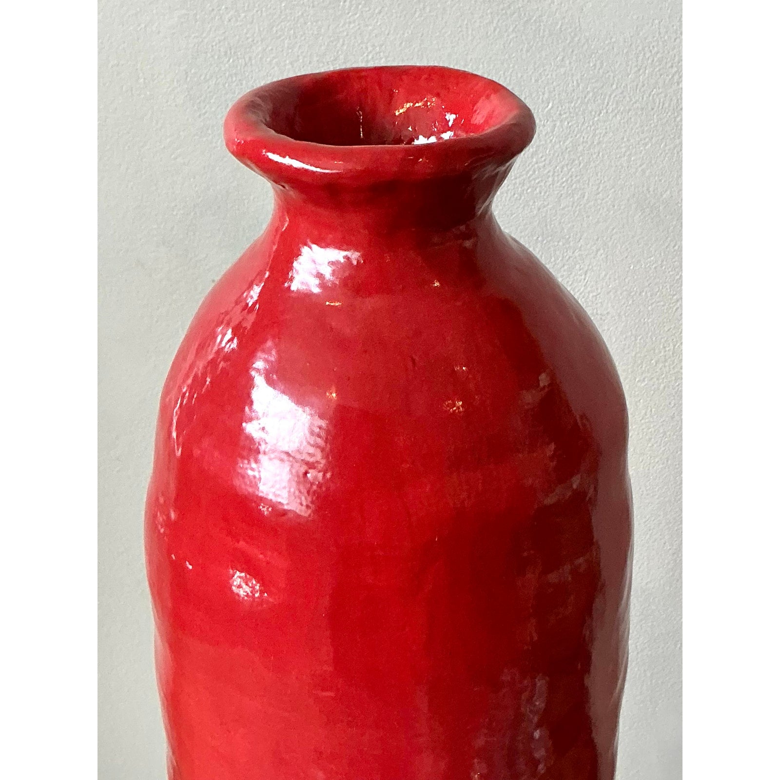 Vintage Boho Original Studio Pottery Vase - Top view