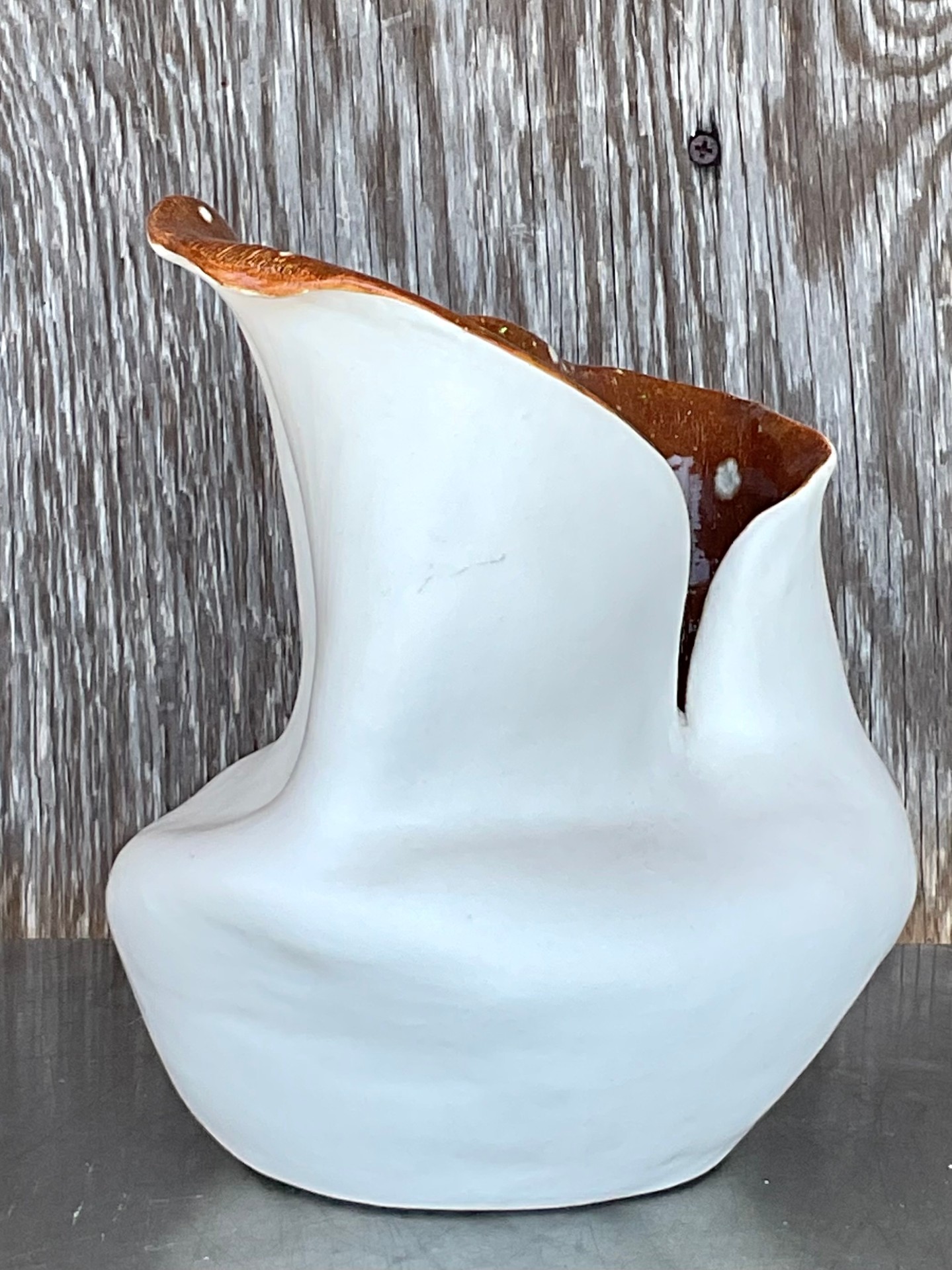 Vintage Boho Original Studio Pottery Vase - Back view