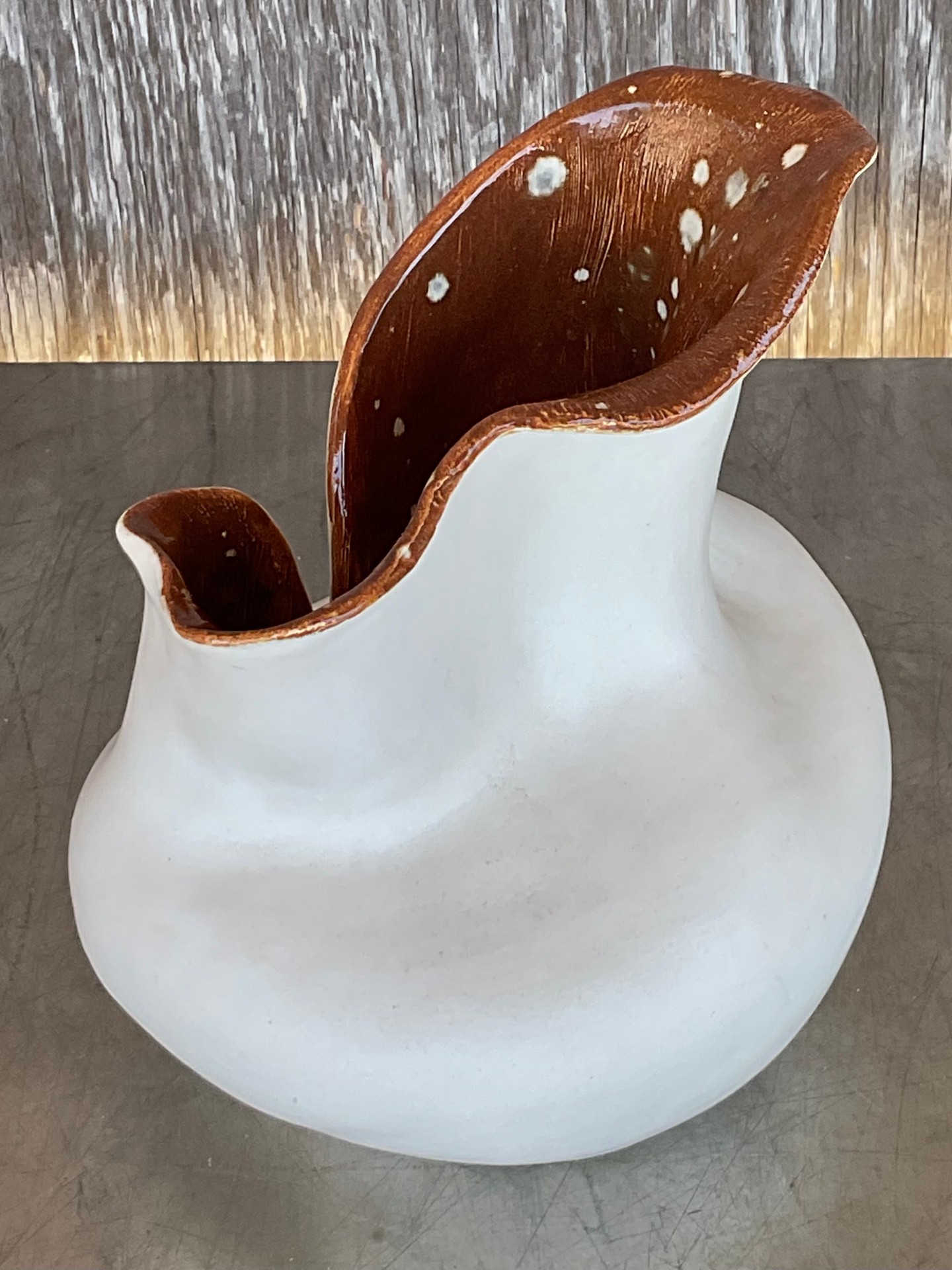 Vintage Boho Original Studio Pottery Vase - Top view