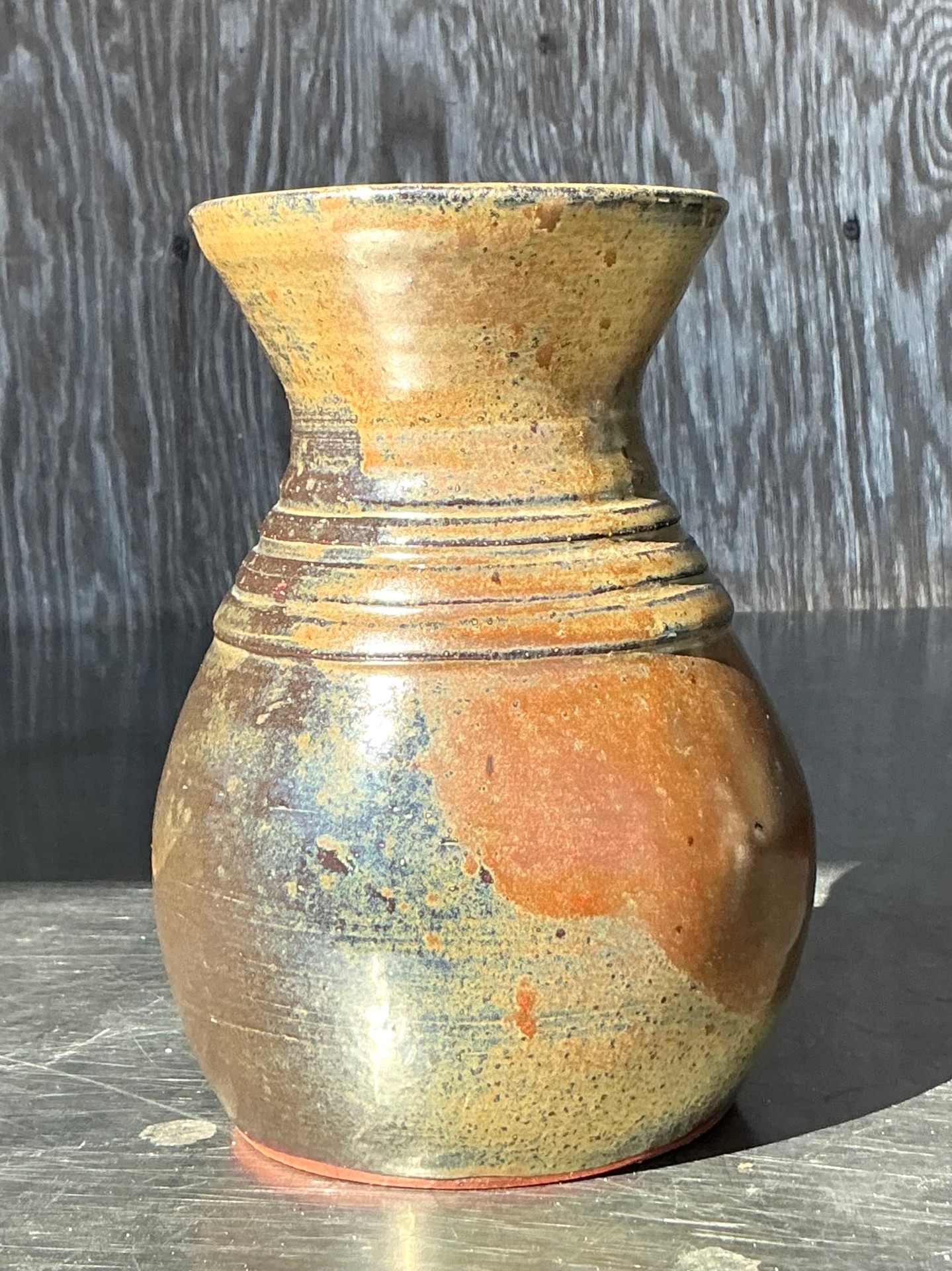 Vintage Boho Original Studio Pottery Vase - Top view