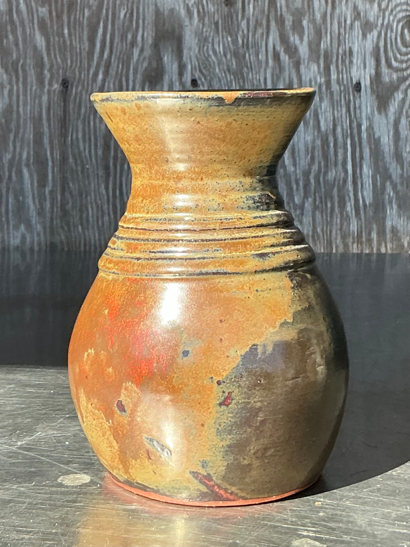 Vintage Boho Original Studio Pottery Vase - Side view