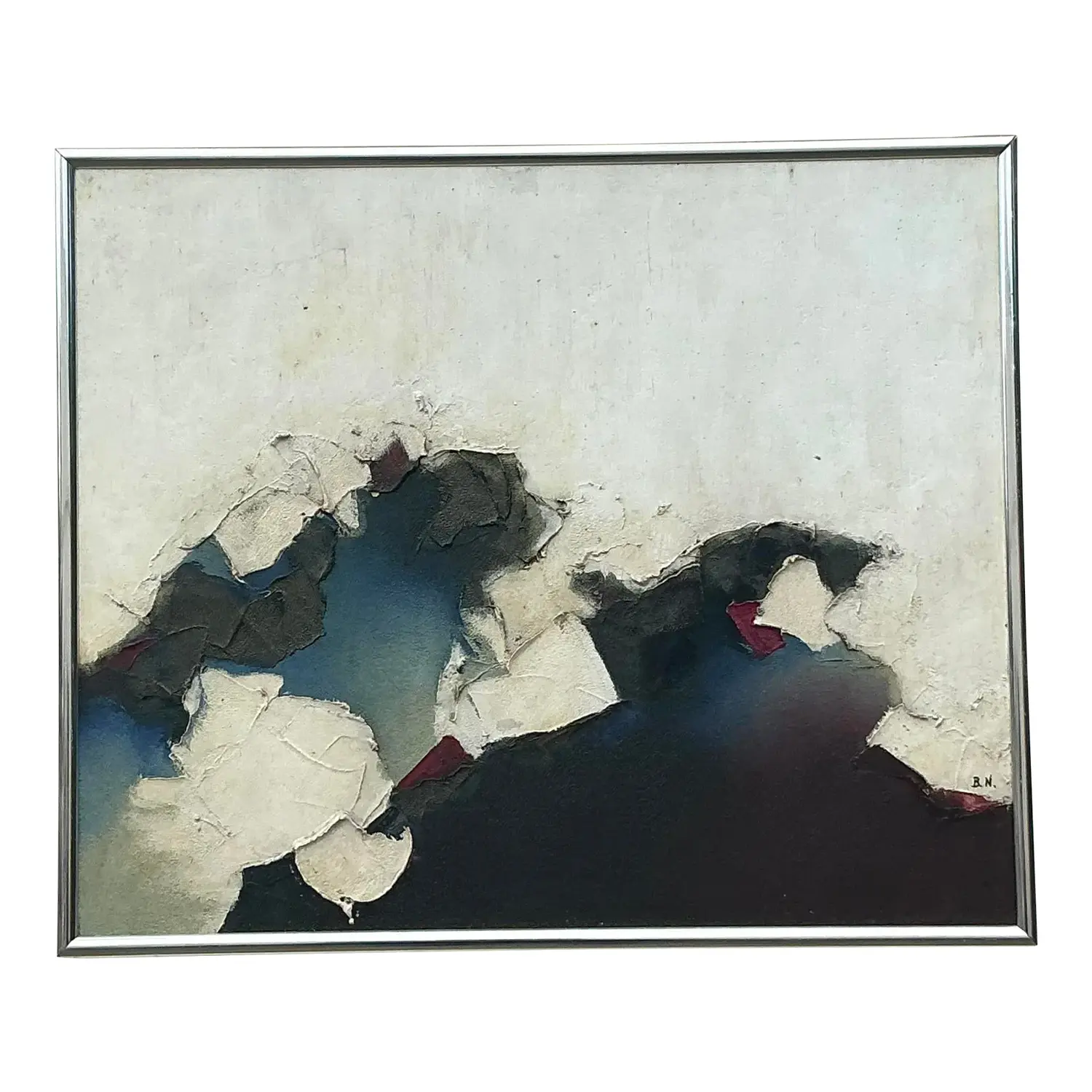Vintage Boho Original Textured Abstract Oil Paining on Canvas