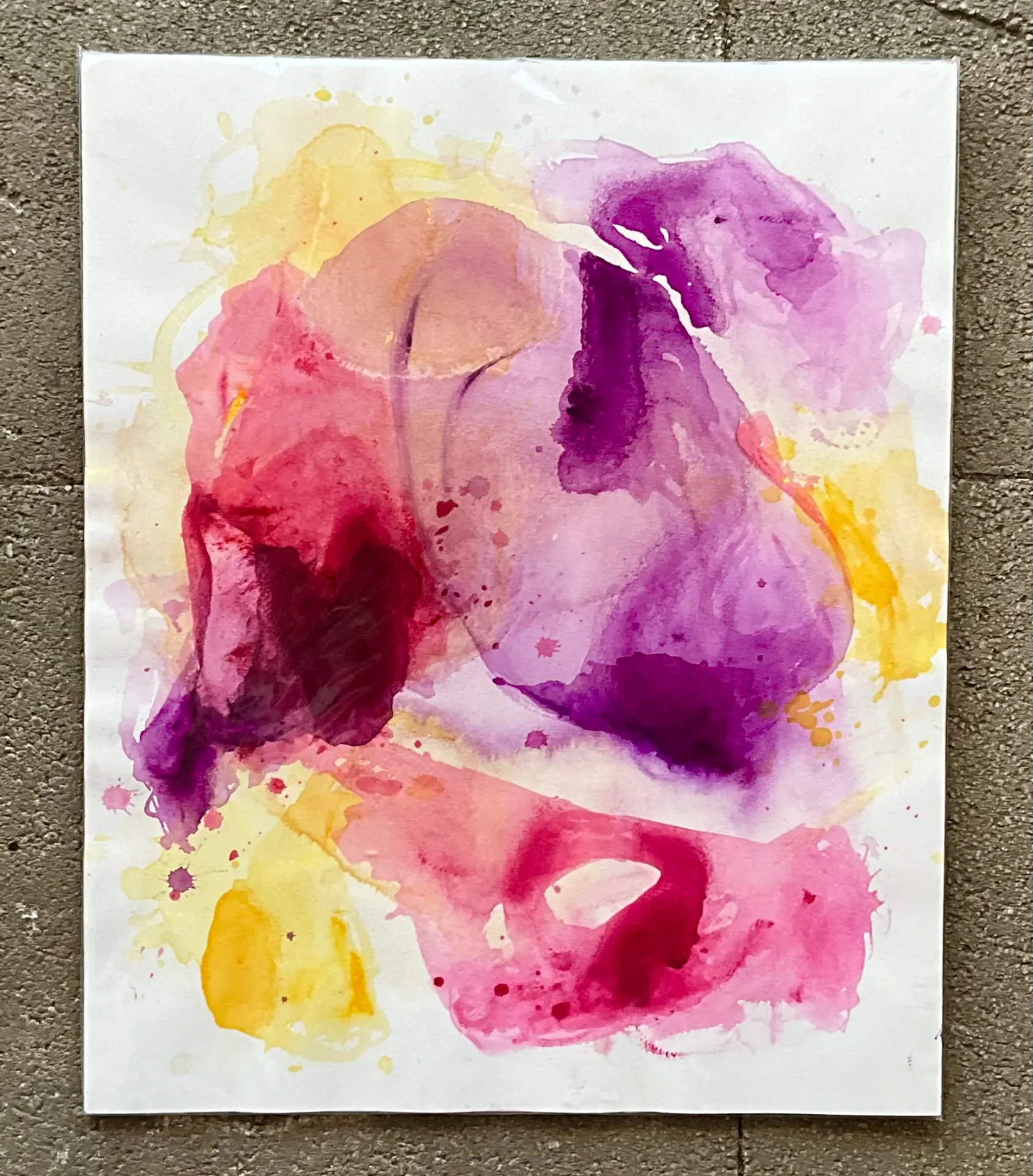  Vintage Boho Original Watercolor Abstract - Detail view