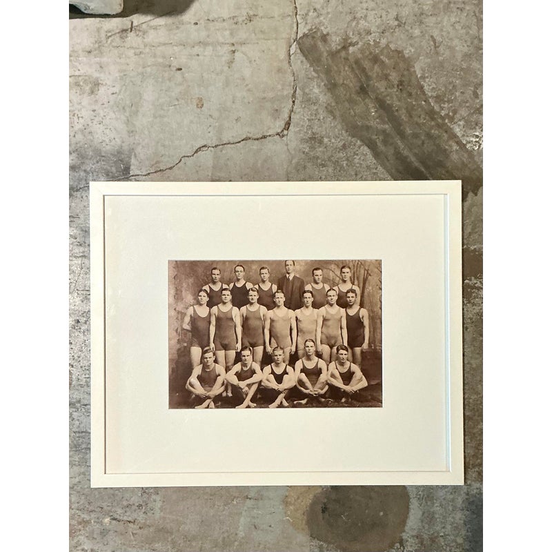 Vintage Boho Original Yale Swim Team Photo - Side view