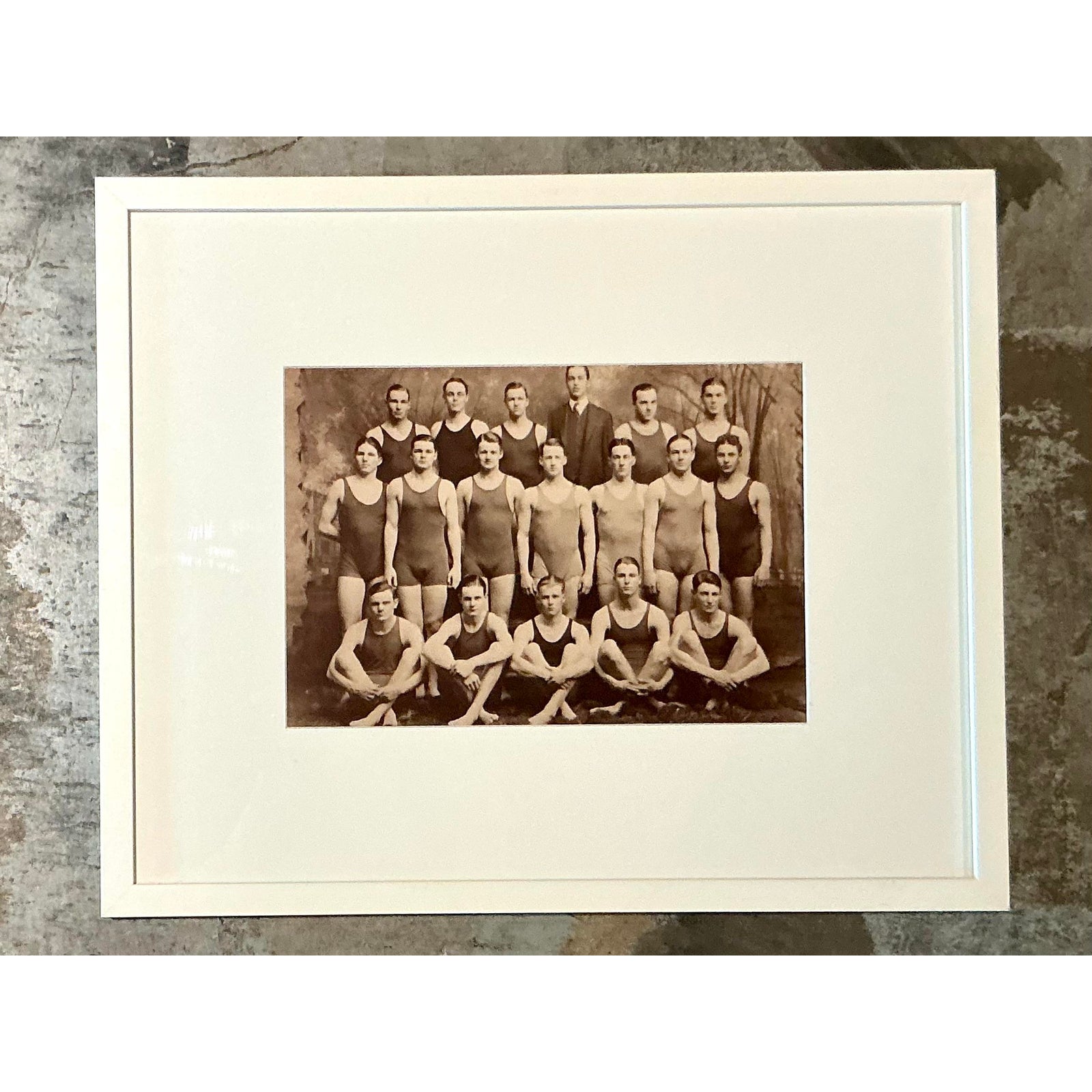 Vintage Boho Original Yale Swim Team Photo - Detail view