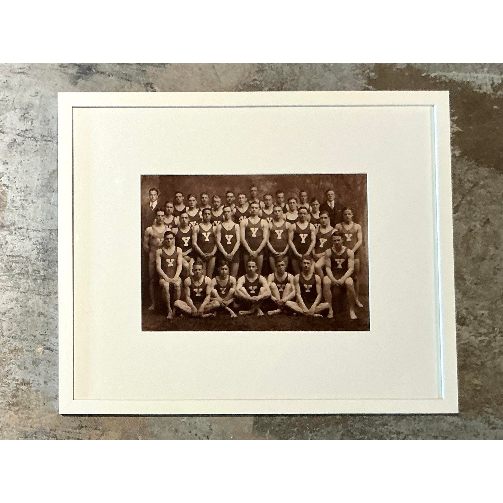 Vintage Boho Original Yale Swim Team Photo - Back view