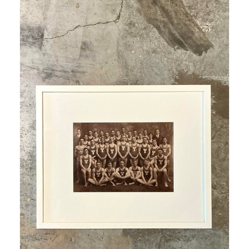 Vintage Boho Original Yale Swim Team Photo - Top view