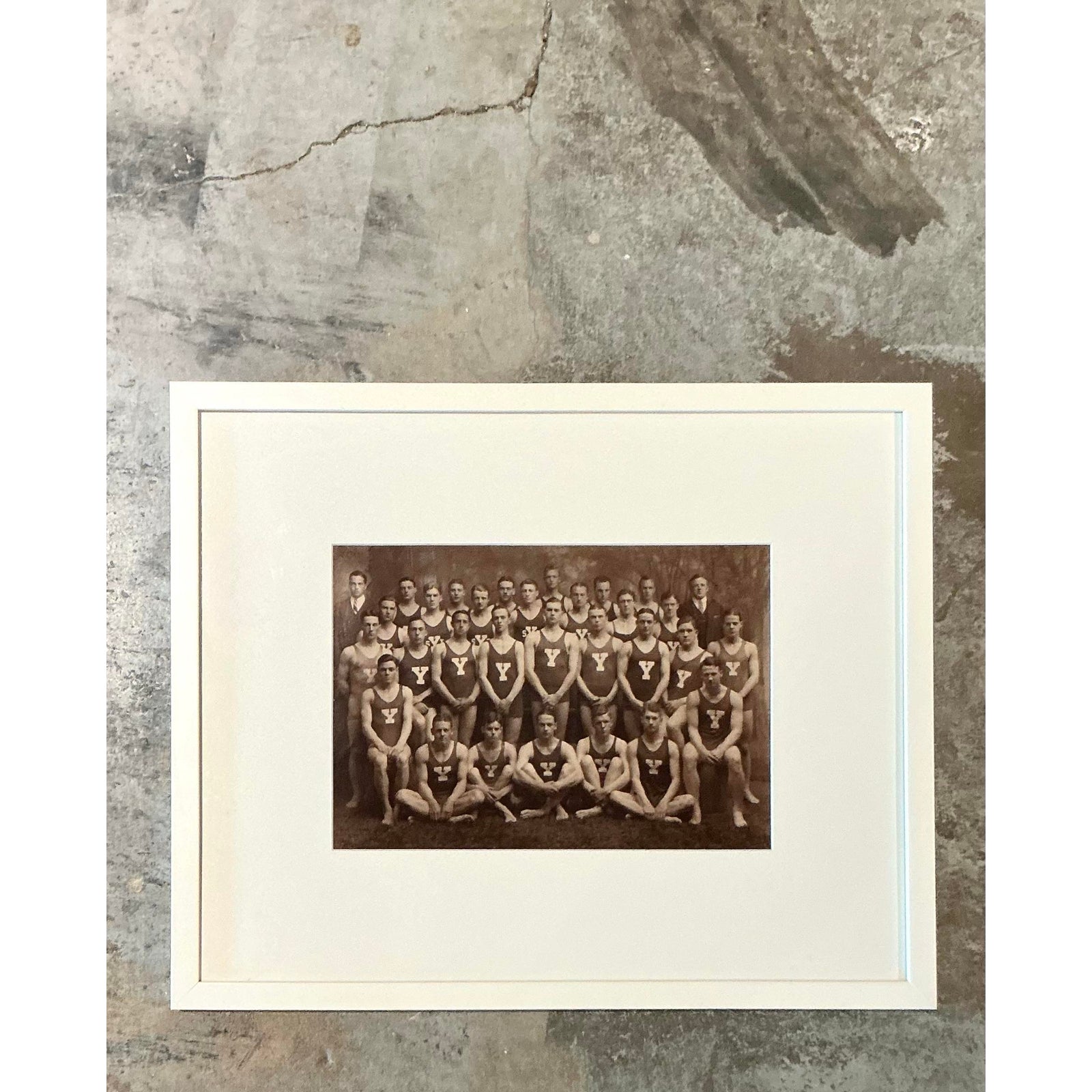 Vintage Boho Original Yale Swim Team Photo - Side view