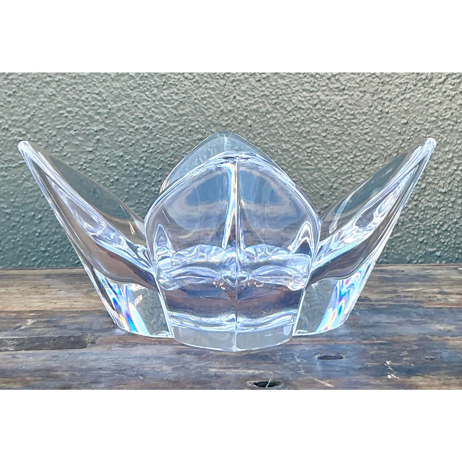 Vintage Boho Orrefors Glass Lotus Bowl - Detail view