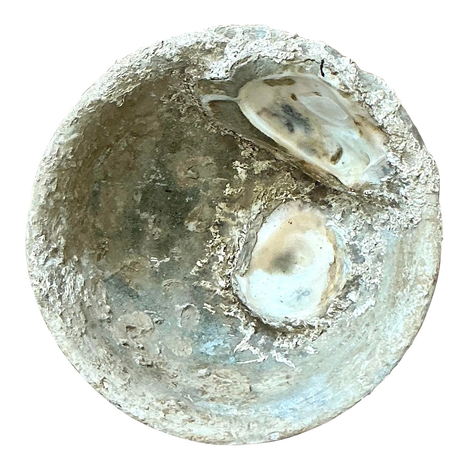Vintage Boho Oyster Ceramic Bowl - Detail view