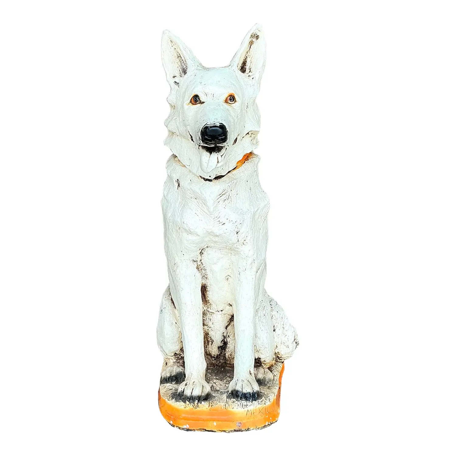 Vintage Boho Painted Ceramic Dog