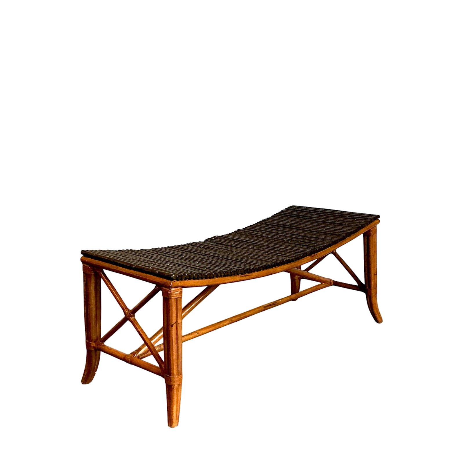 Vintage Boho Palecek Bamboo Bench - Detail view