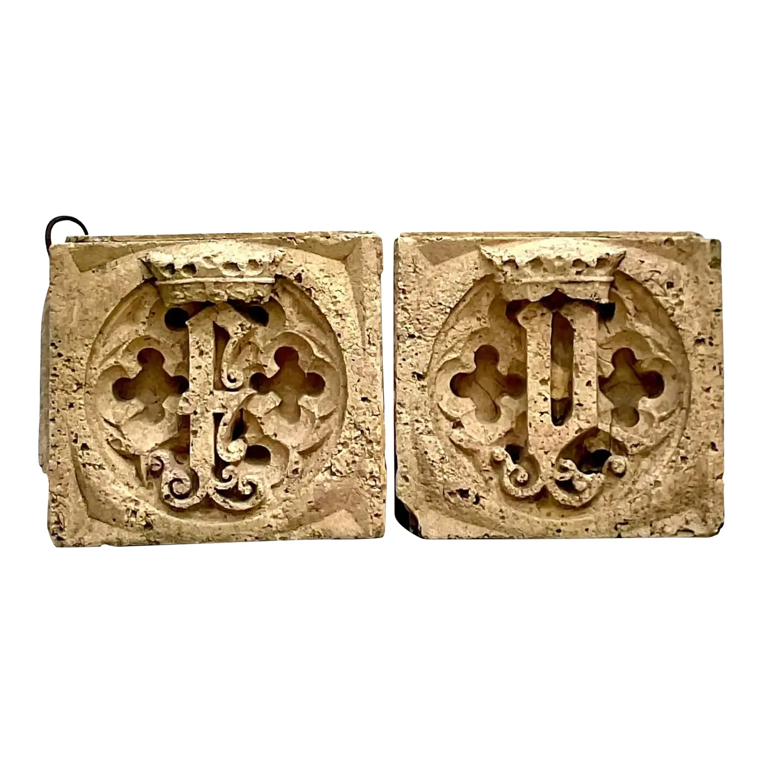 Vintage Boho Patinated Architectural Elements - Set of 2