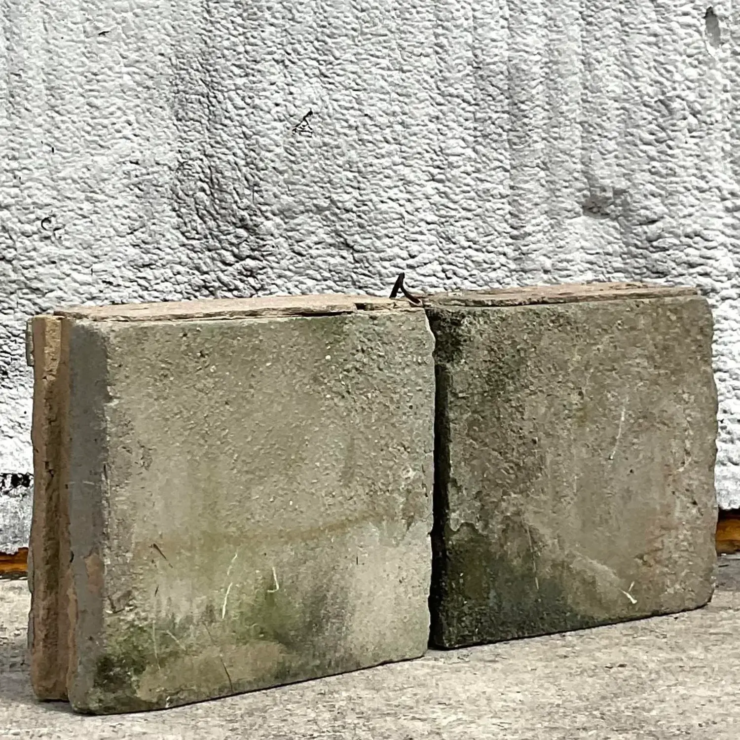 Vintage Boho Patinated Architectural Elements - Set of 2 - Top view