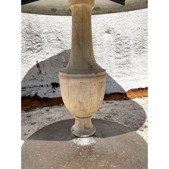 Vintage Boho Patinated Cafe Table - Top view