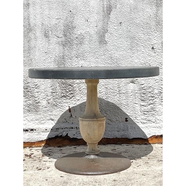 Vintage Boho Patinated Cafe Table - Detail view
