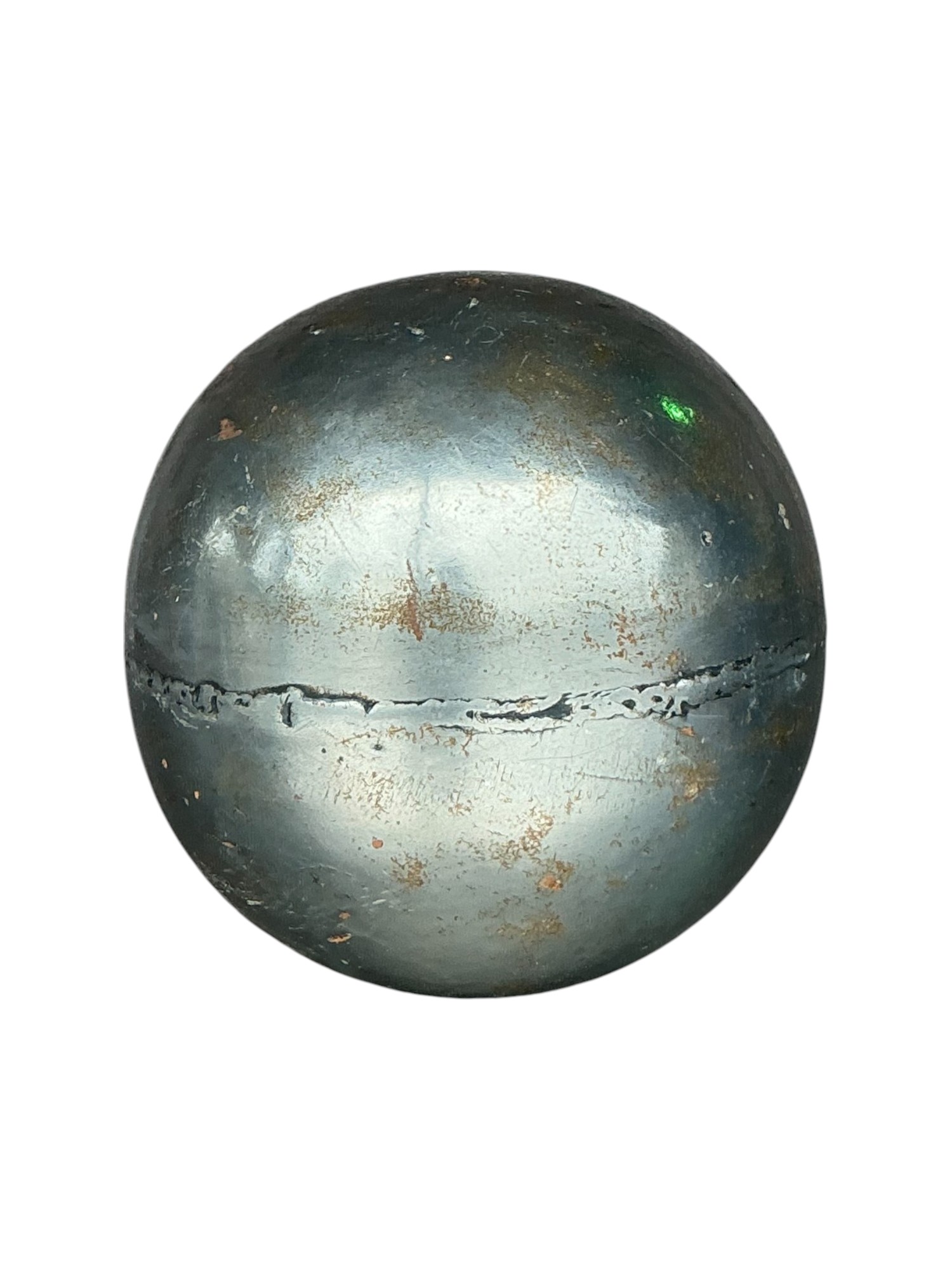 Vintage Boho Patinated Metal Sphere - Detail view