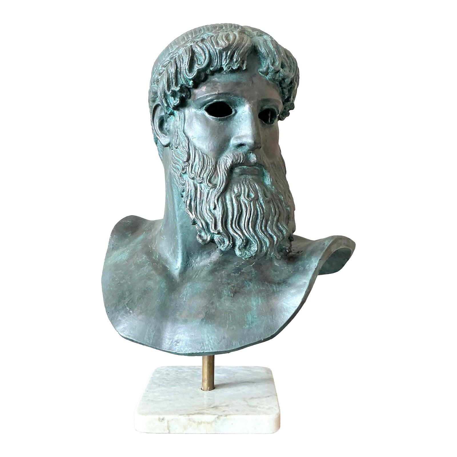 Vintage Boho Patinated Plaster Bust of Man - Detail view