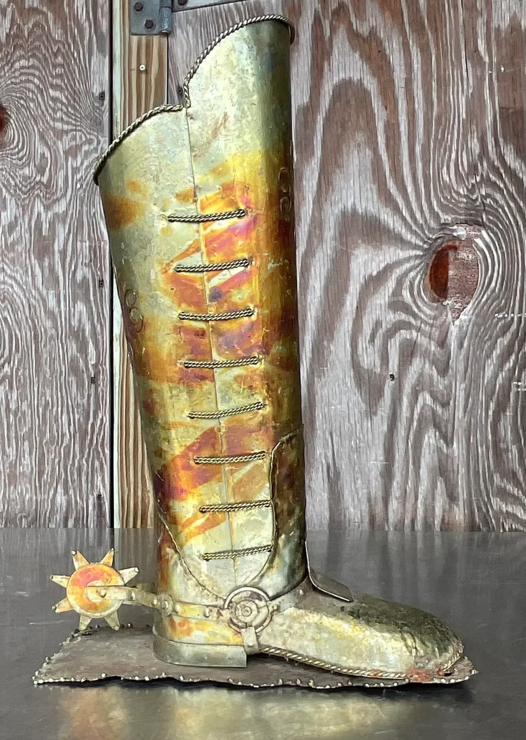 Vintage Boho Patinated Spur Boot - Detail view