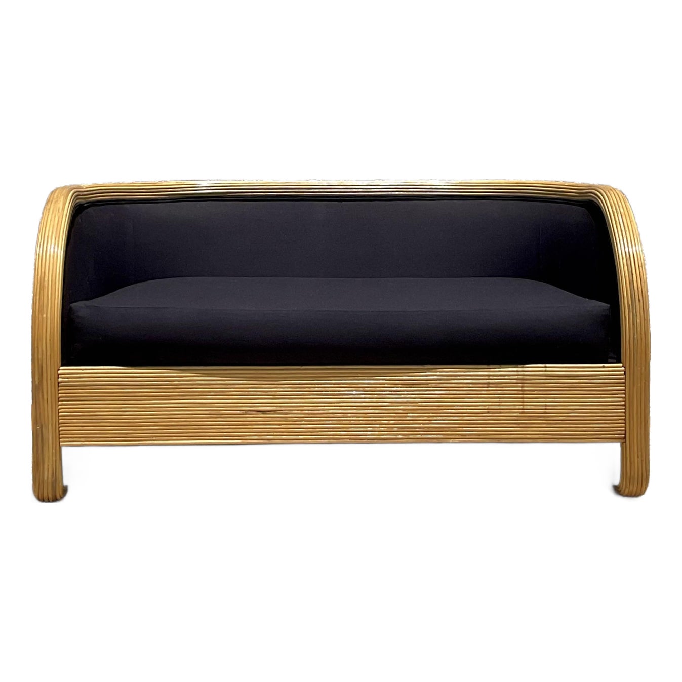 Vintage Boho Pencil Reed Loveseat - Detail view
