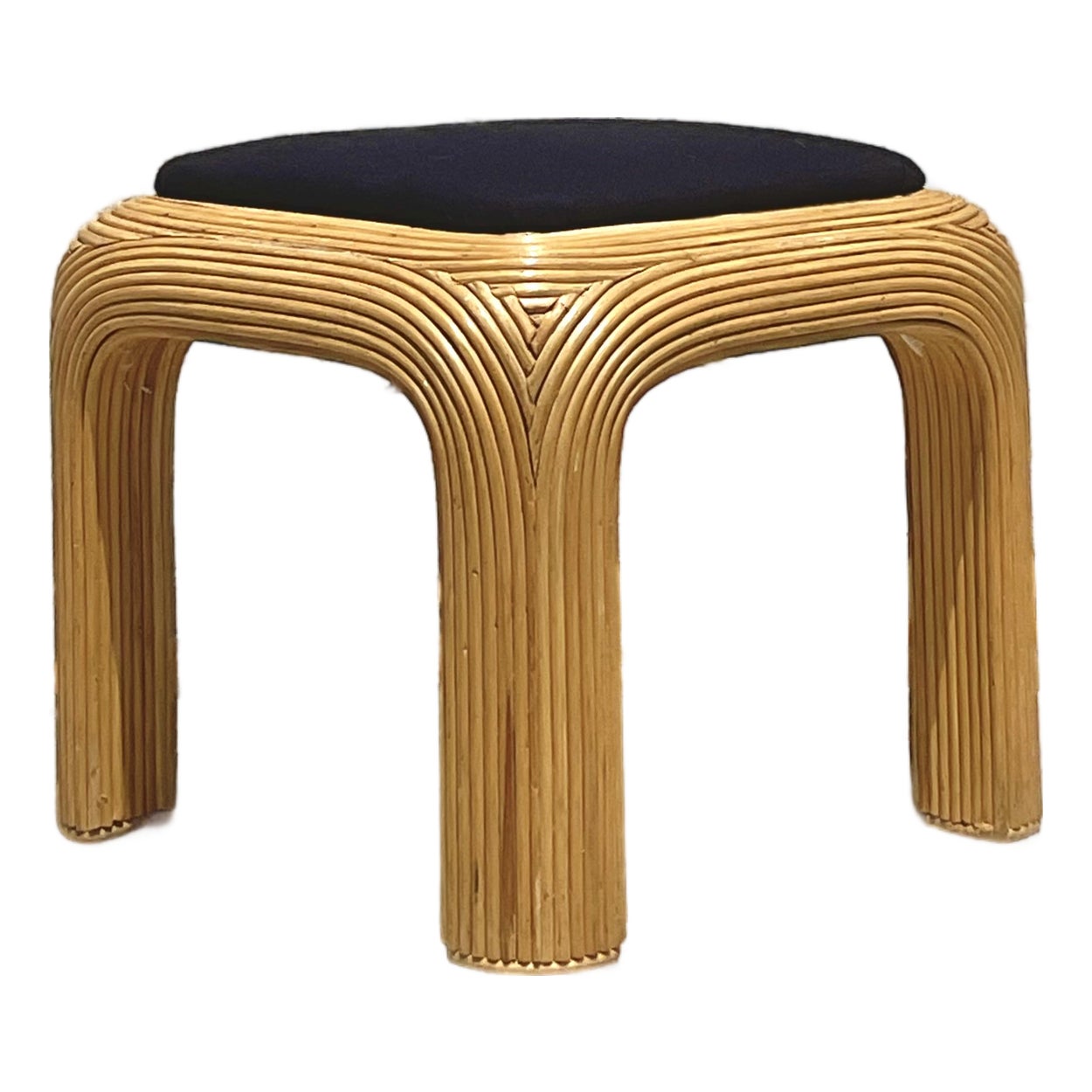 Vintage Boho Pencil Reed Ottoman - Detail view