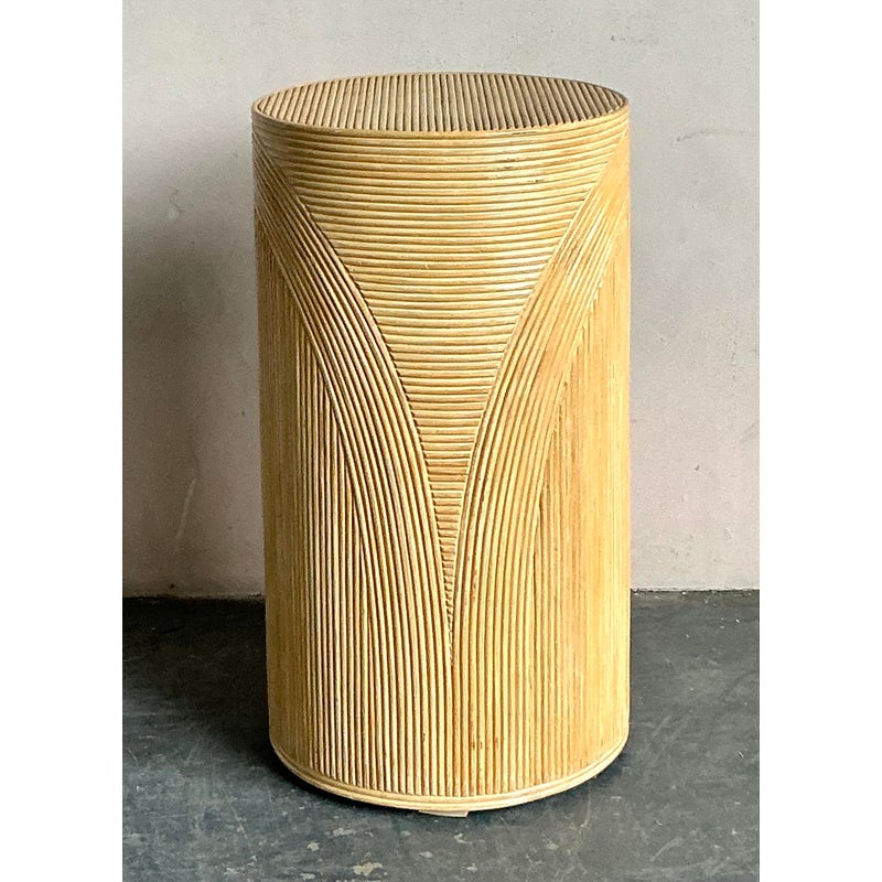 Vintage Boho Pencil Reed Pedestal - Top view
