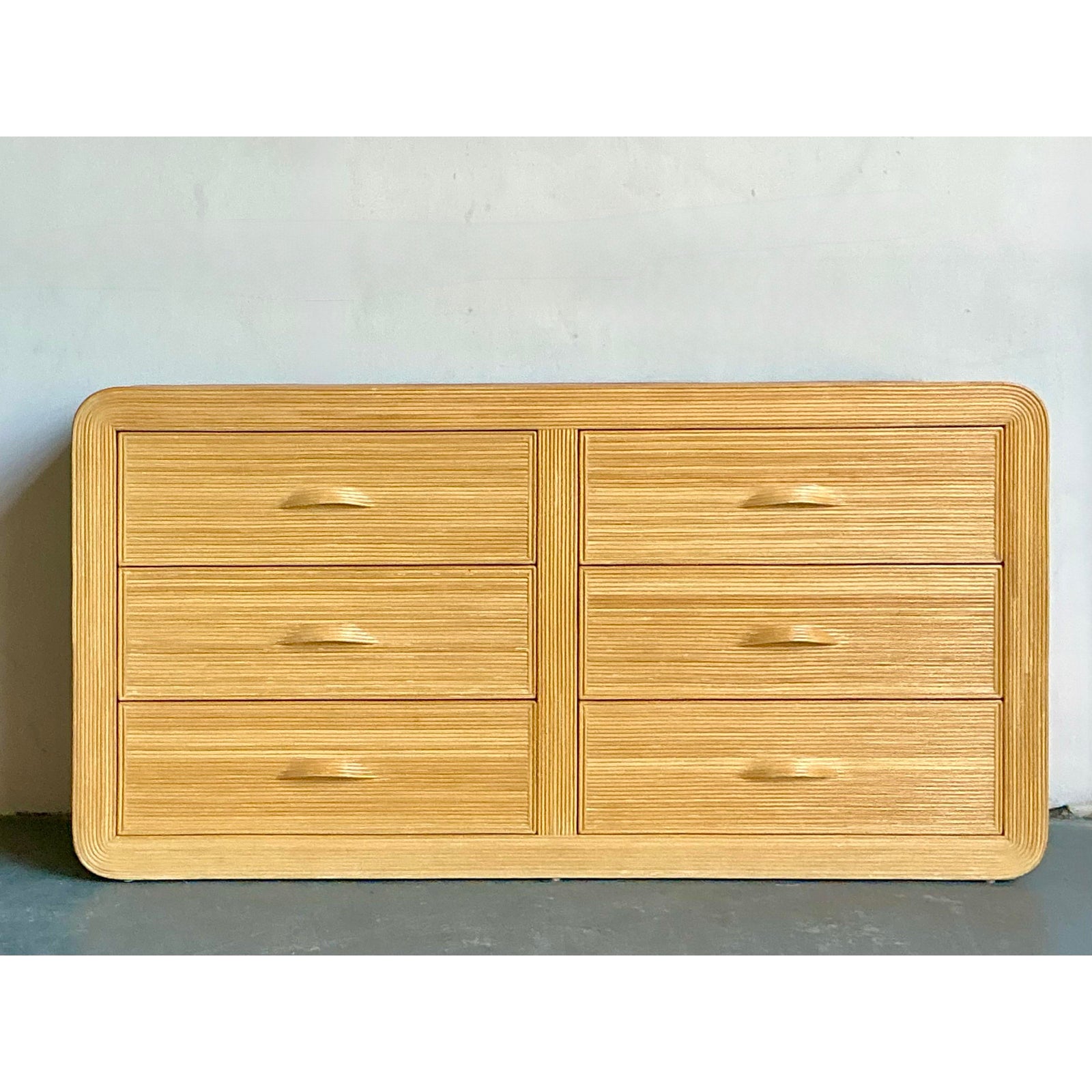 Vintage Boho Pencil Reed Waterfall Dresser - Top view