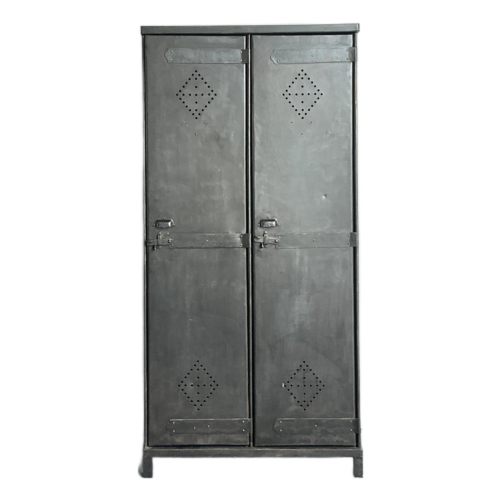 Vintage Boho Perforated Metal Armoire - Detail view